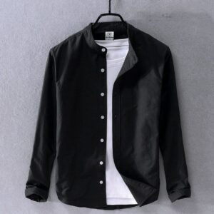 Ban Collar Shirt Black