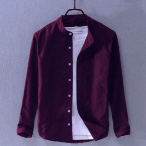 Ban Collar Shirt_Purple