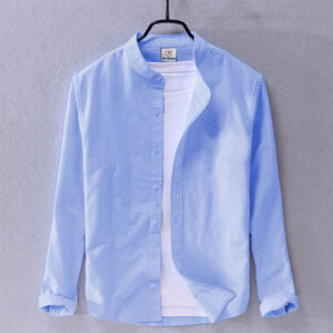 Ban Collar Shirt Sky