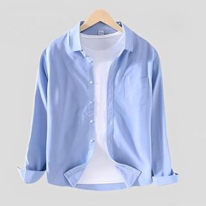 Point Collar Shirt Sky Blue